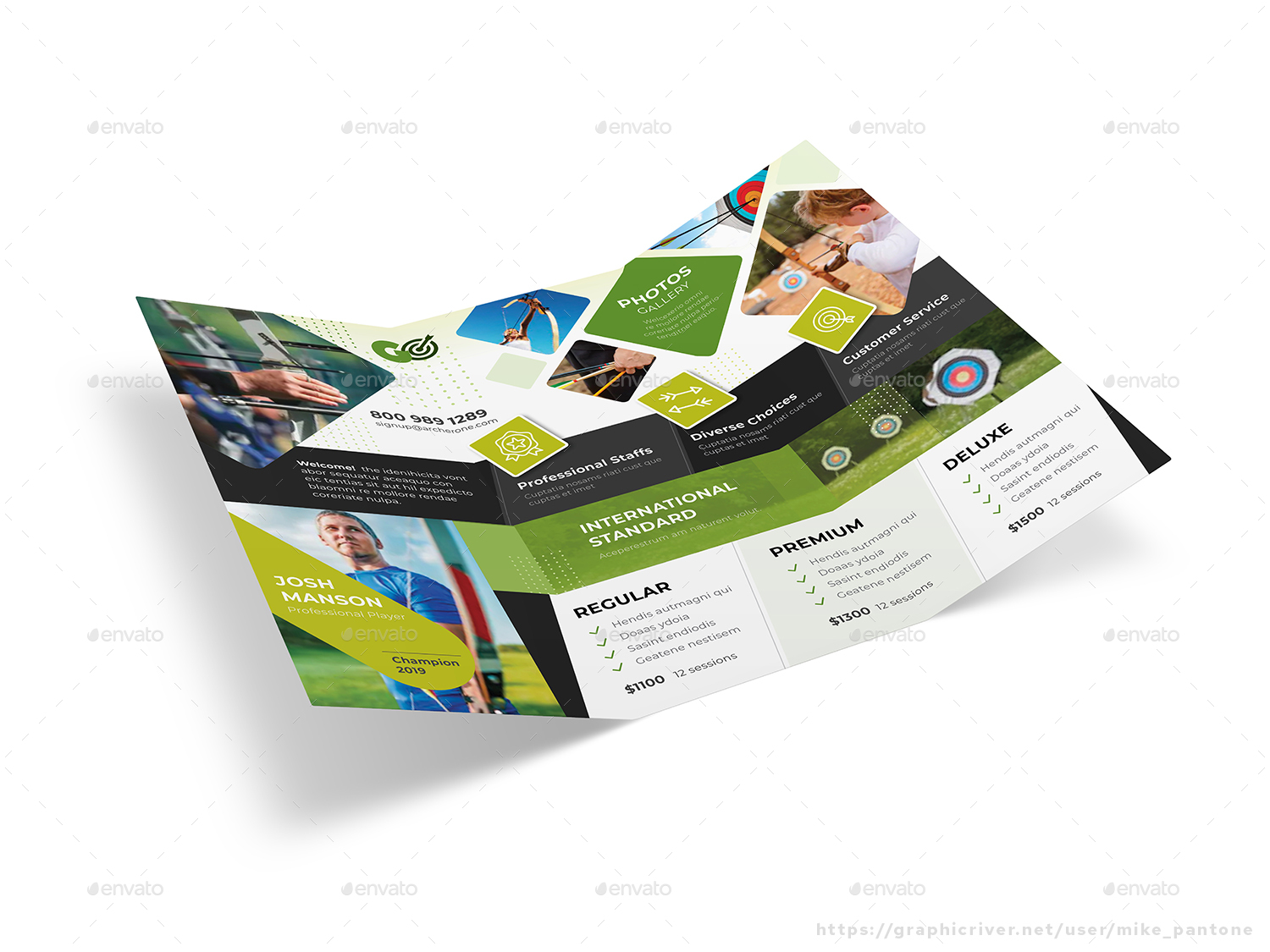 Archery Classes Trifold Brochure, Print Templates GraphicRiver